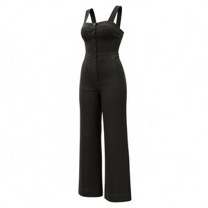 NWT Anthropologie Button-Front Jumpsuit by Maeve The Colette Size 6 EU 38 Black